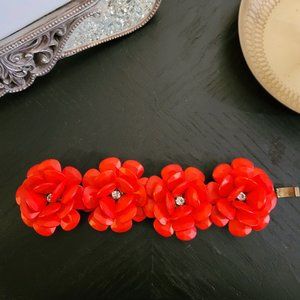 J.Crew Florescent Orange Bracelet with Rhinestones.